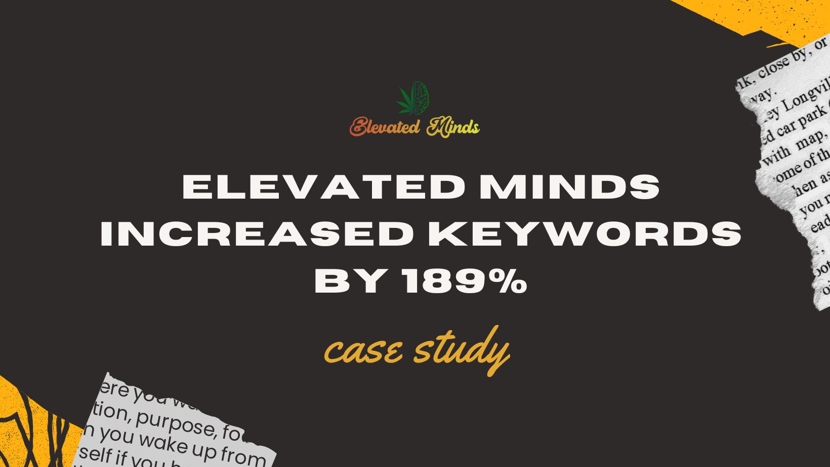 Elevated Minds keyword rankings increased by 189%  